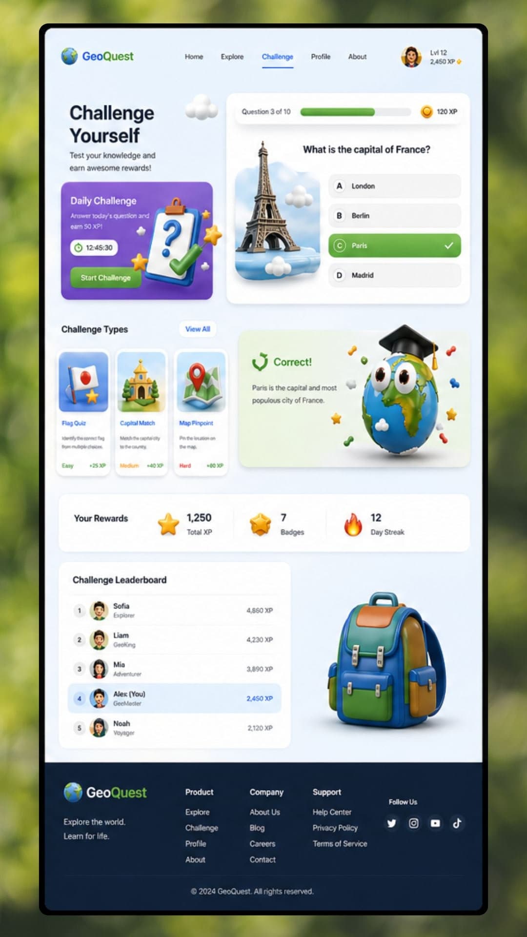 GeoQuest screen 3